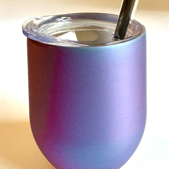 Set of (4)purple haze matte finish 12 oz insulated wine tumblers with straws - Picture 1 of 4